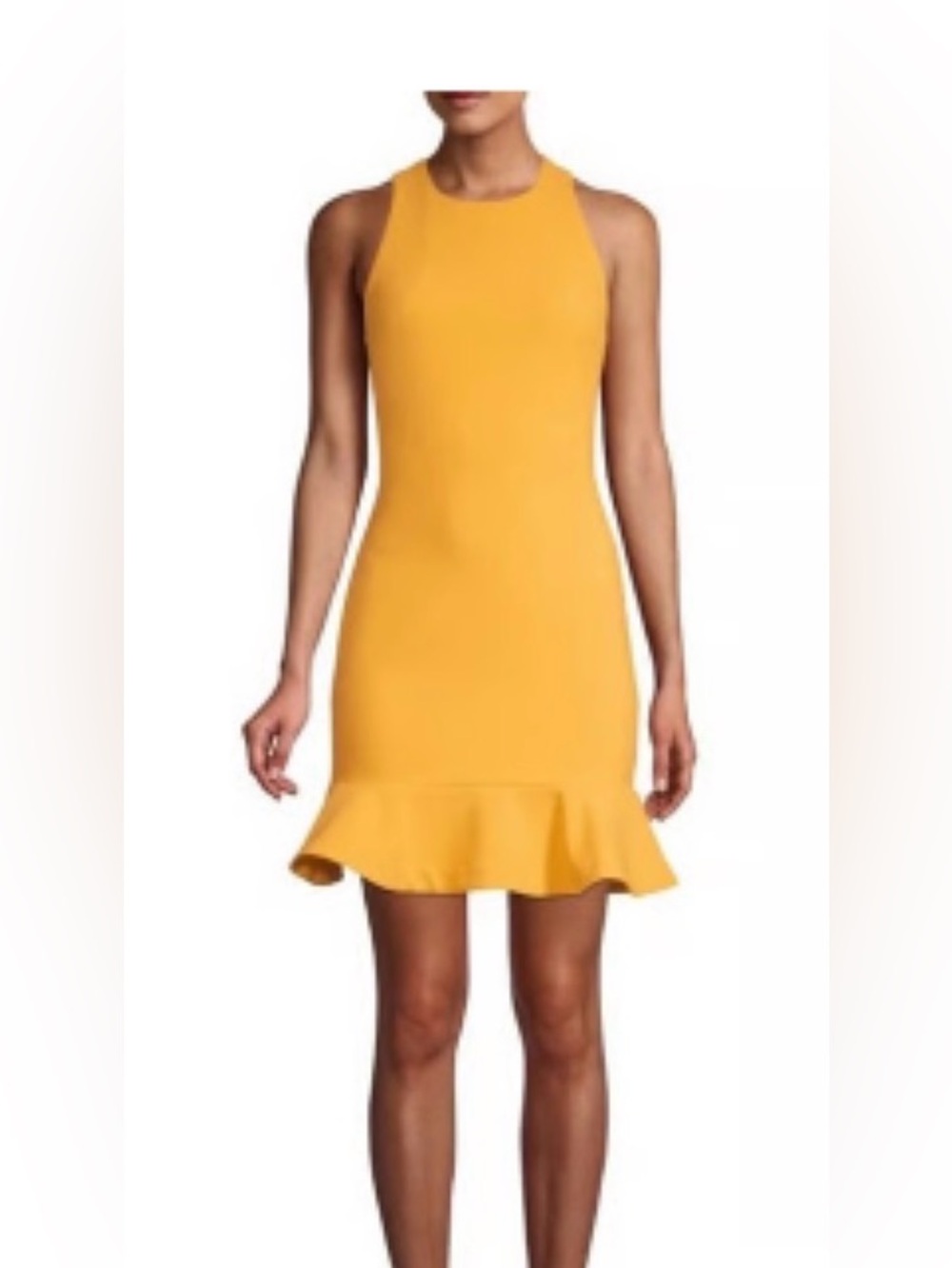 NWT LIKELY Sleeveless Beckett Flounce Hem Mini Dress Goldenrod Yellow. Size 8